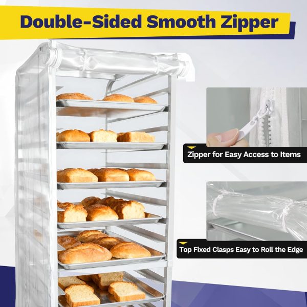BIEAMA Aluminum Bakery Rack 10 Tier Commercial with Cover-3