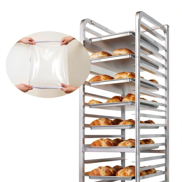 BIEAMA Aluminum Bakery Rack 20 Tier Commercial Storage Cover-5