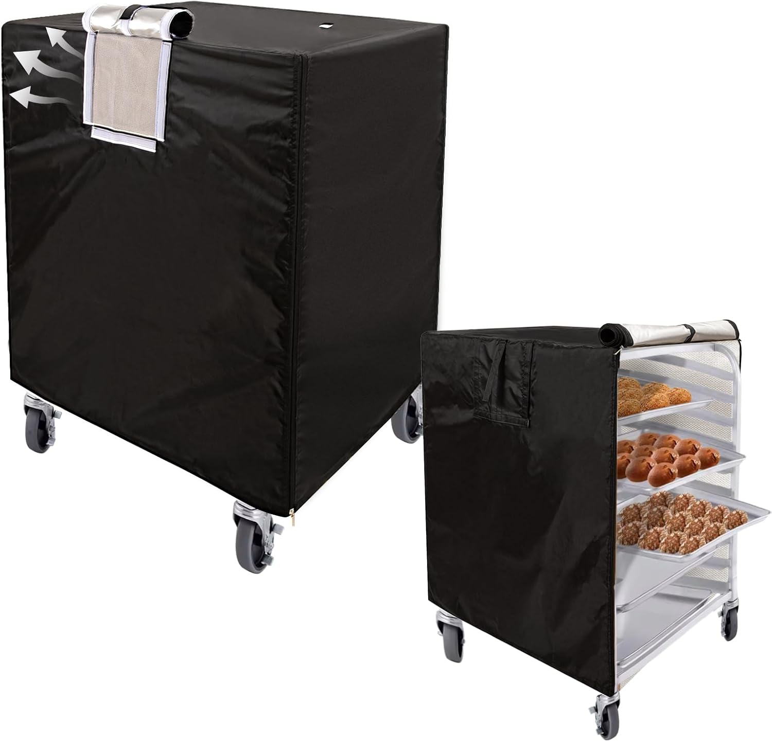 Installing SEJGGKQ Rack Cover Waterproof Oxford Fabric Kitchen Storage on a commercial kitchen rack