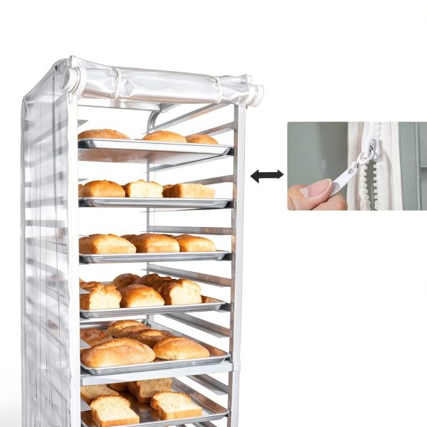 BIEAMA Aluminum Bakery Rack 20 Tier Commercial Storage Cover-3