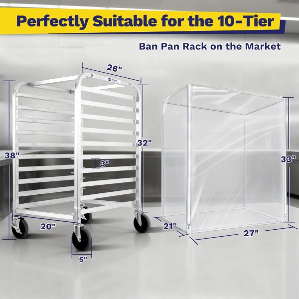 BIEAMA Aluminum Bakery Rack 10 Tier Commercial with Cover-1