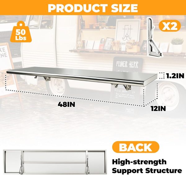 Sidasu Folding Shelf Stainless Steel Window Mount Modern-1