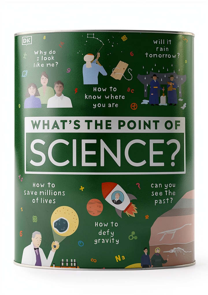 DK Children science and nature book open on a desk