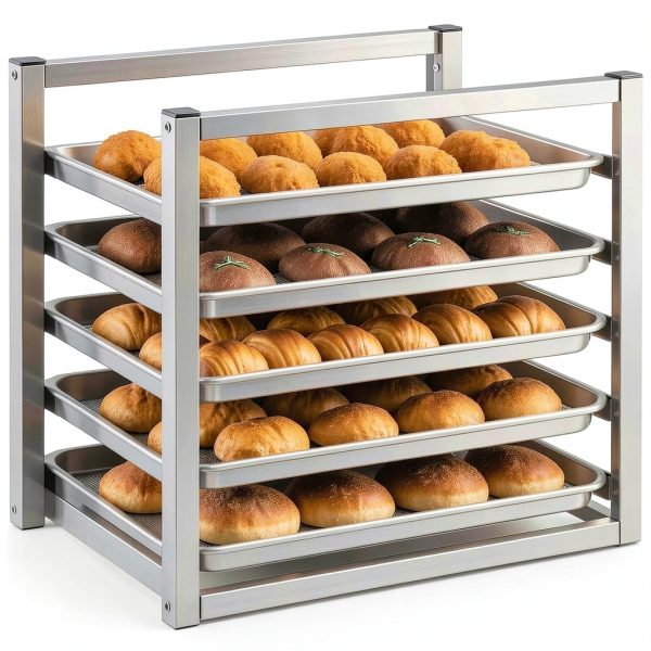 Blulu 5 Tier Sheet Pan Rack Aluminum Wall Mount Storage-0