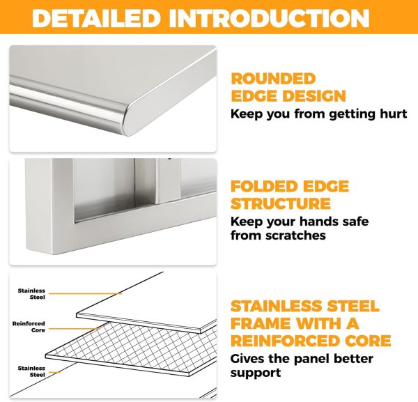 Sidasu Folding Shelf Stainless Steel Window Mount Modern-3