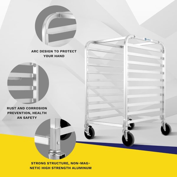 BIEAMA Aluminum Bakery Rack 10 Tier Commercial with Cover-2