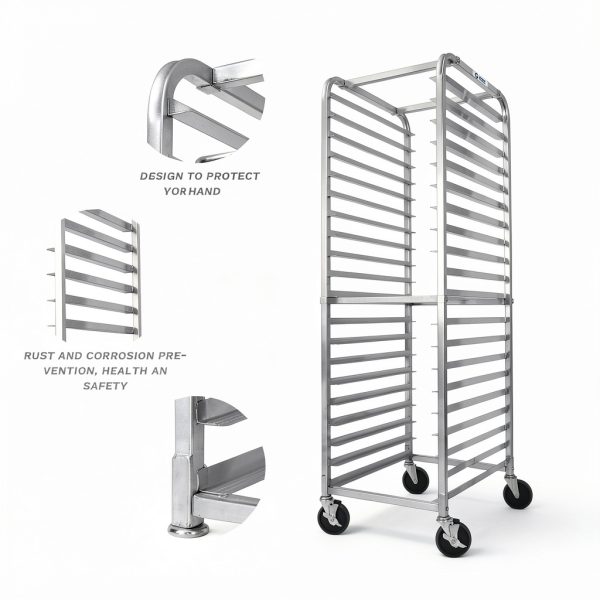 BIEAMA Aluminum Bakery Rack 20 Tier Commercial Storage Cover-2