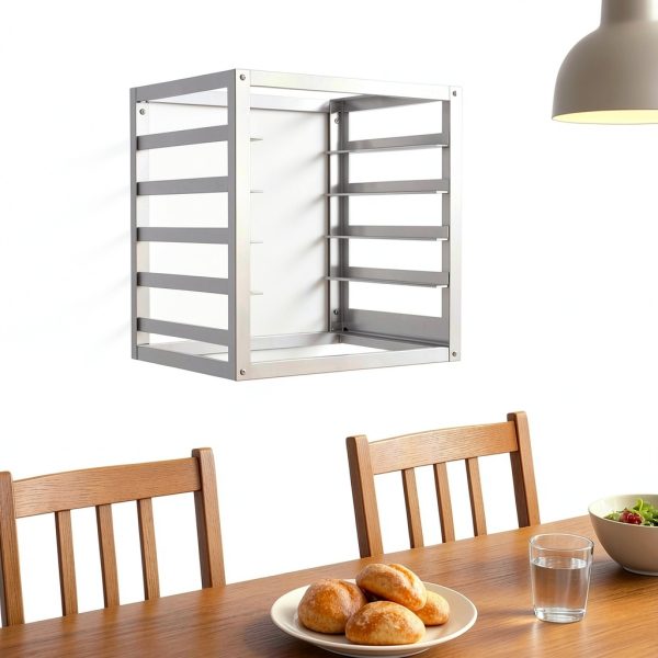 Blulu 5 Tier Sheet Pan Rack Aluminum Wall Mount Storage-4