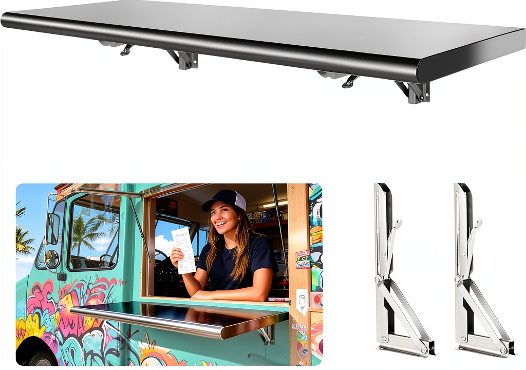 Installing Sidasu Stainless Steel Folding Shelf on a wooden desk