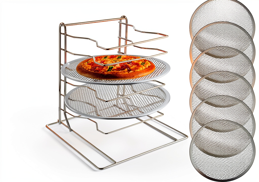 Zhehao 6 tiered pizza rack and pan set