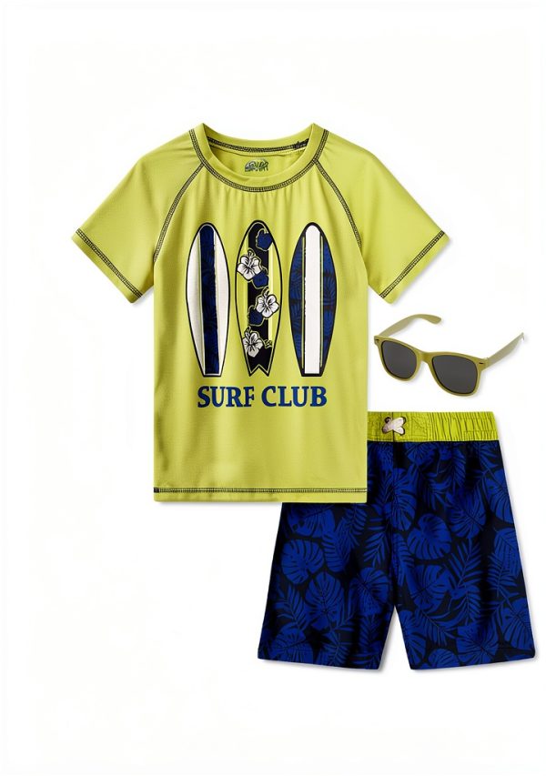 Toddler Boys Swim Set Kiddo Rash Guard 4-1