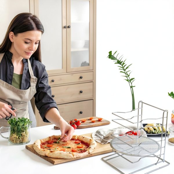 Zhehao 6 Tiered Pizza Rack and Pan Set-4