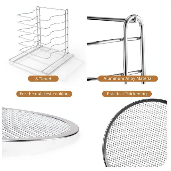 Zhehao 6 Tiered Pizza Rack and Pan Set-2