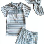 KidSplash Toddler Boy Rash Guard Set Blue Polyester-0