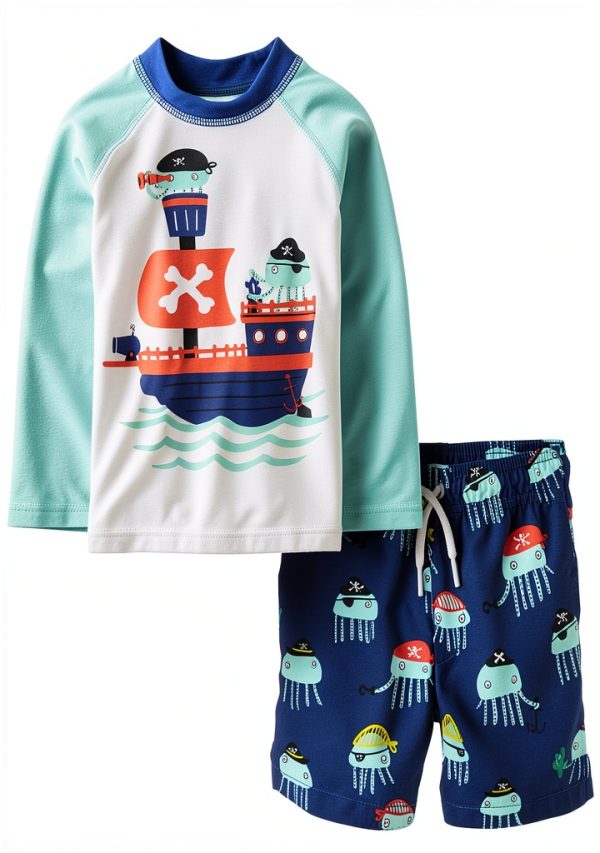 Rash Guard Set The Childrens Place Baby Boys Swimwear Pirate Octopus-0