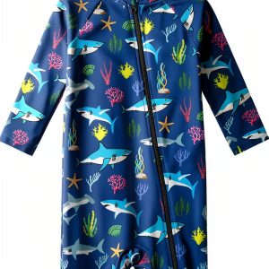 Baby Boy Rash Guard Swimwear AquaTots - UPF 50+ Quick-Dry One-Piece-0