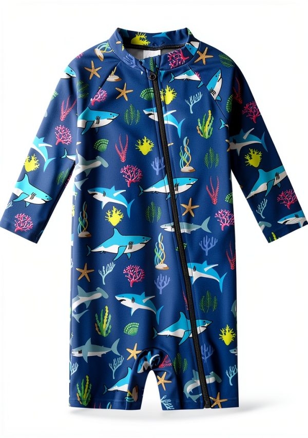 Baby Boy Rash Guard Swimwear AquaTots - UPF 50+ Quick-Dry One-Piece-0