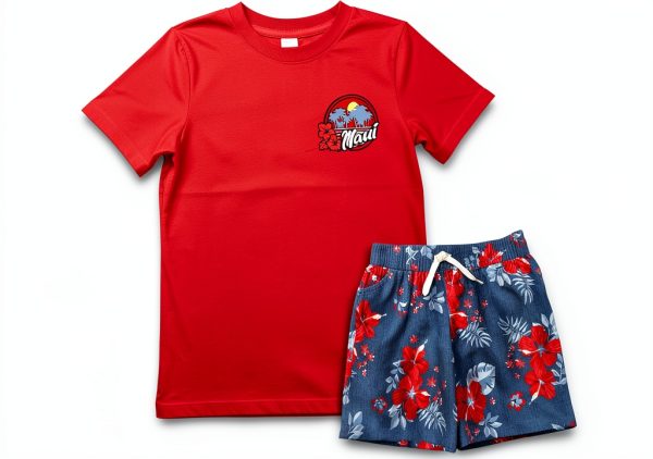 Maui Kids Toddler Boys Rash Guard Set 2-Piece UPF 50+ Swimwear-0