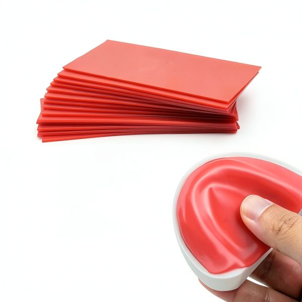 34 Pcs Dental Base Plate Wax Dental Wax Sheet Denture Molding Casting Material Laboratory Red Utility Wax Sheet Dental Auxiliary Material-3